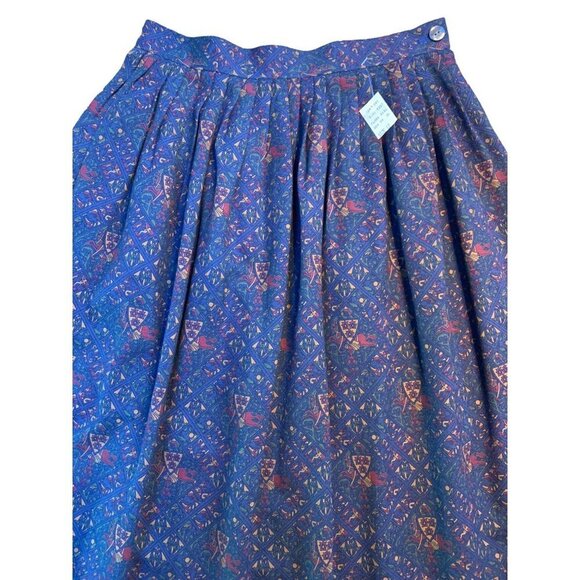 NWT Vintage 70s SANYO Japan Wool Pleated Maxi Skirt Full Equestrian 12/Medium - Picture 3 of 12